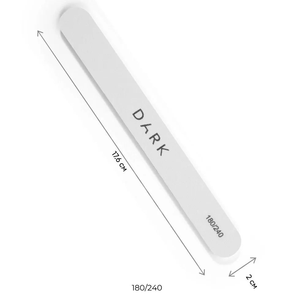 DARK White Classic disposable files 180/240 grit, 1pc - Level Up Beauty Supply