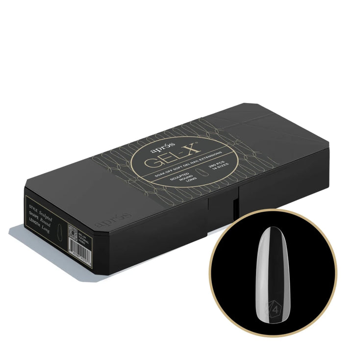 Aprés - Gel-X® Sculpted Round Long Box of Tips - Mini (14 sizes, 280pcs) - Level Up Beauty Supply