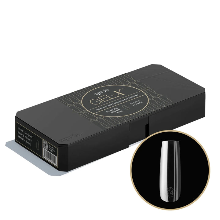 Aprés - Gel-X® Sculpted Square Long Box of Tips - Mini (14 sizes, 280pcs) - Level Up Beauty Supply