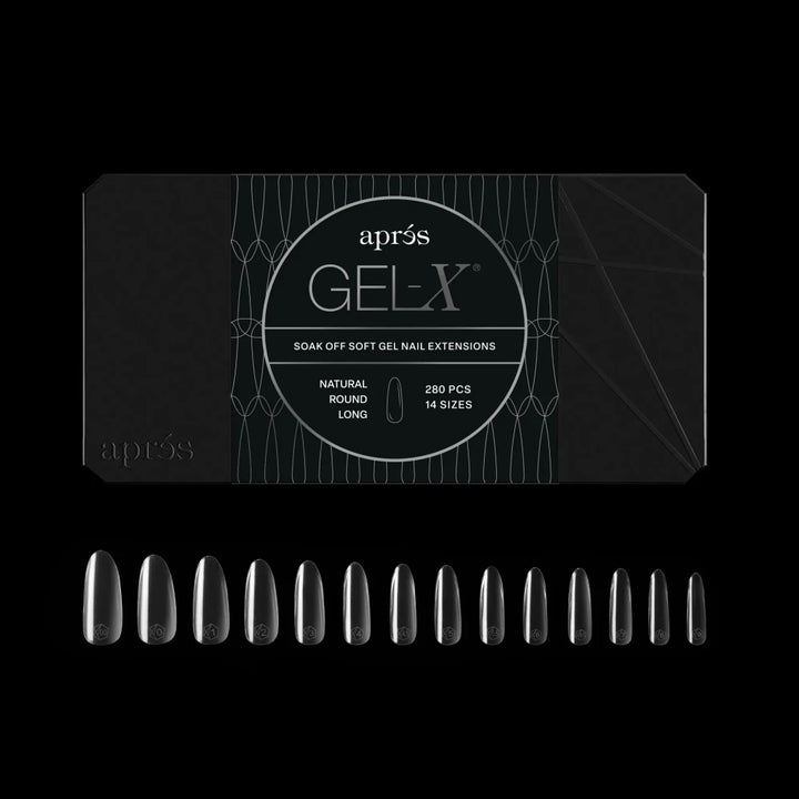 Aprés - Gel-X® Natural Round Long Box of Tips - Mini (14 sizes, 280pcs) - Level Up Beauty Supply