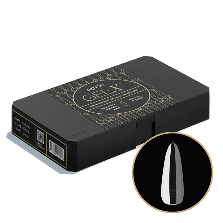 Aprés - Gel-X® Sculpted Almond Long Box of Tips 2.0 - Pro (14 sizes, 600pcs) - Level Up Beauty Supply