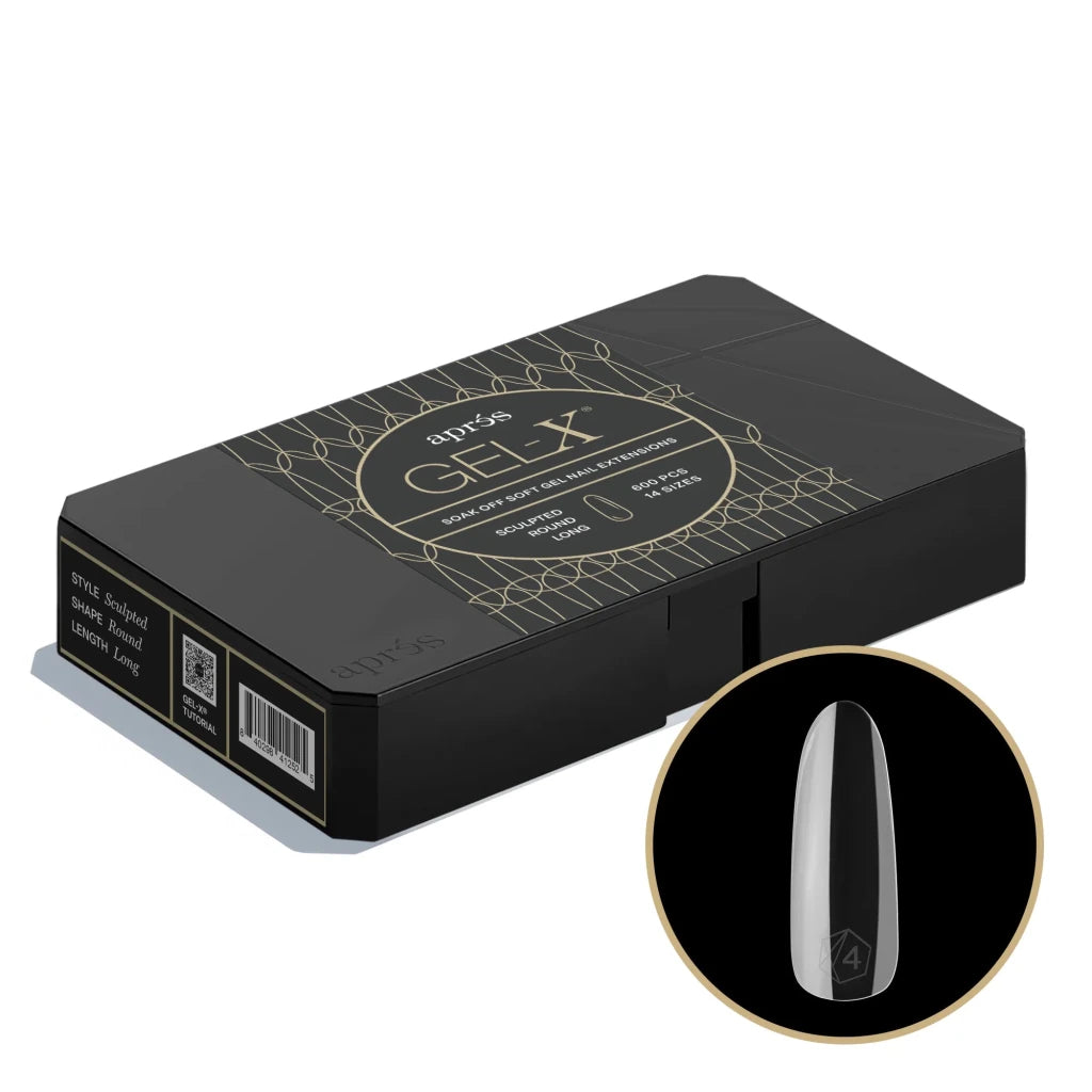 Aprés - Gel-X® Sculpted Round Long Box of Tips - Pro 2.0 (14 sizes, 600pcs) - Level Up Beauty Supply