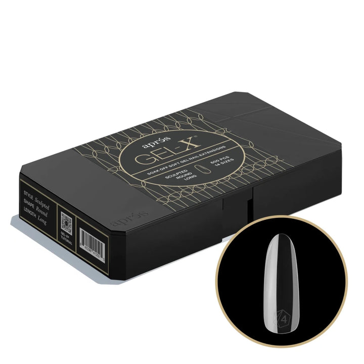 Aprés - Gel-X® Sculpted Round Long Box of Tips - Pro 2.0 (14 sizes, 600pcs) - Level Up Beauty Supply