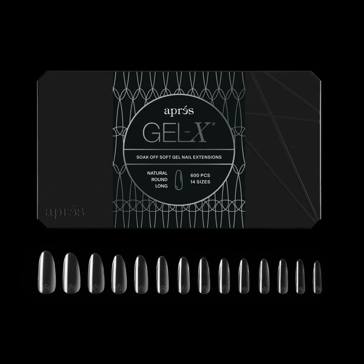 Aprés - Gel-X® Natural Round Long Box of Tips 2.0 - Pro (14 sizes, 600pcs) - Level Up Beauty Supply