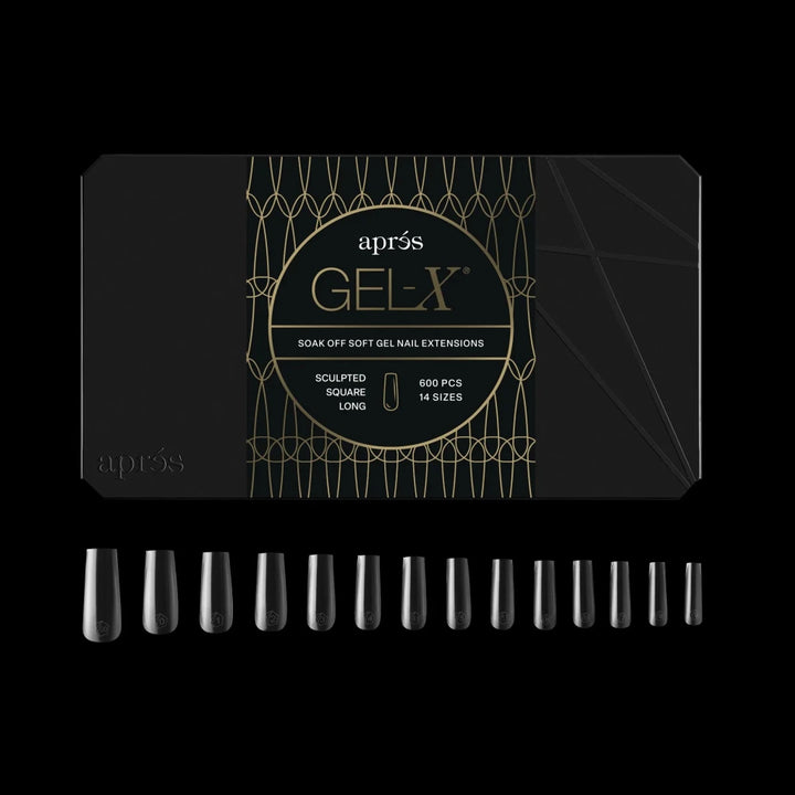 Aprés - Gel-X® Sculpted Square Long Box Of Tips 2.0 - Pro (14 sizes, 600pcs) - Level Up Beauty Supply
