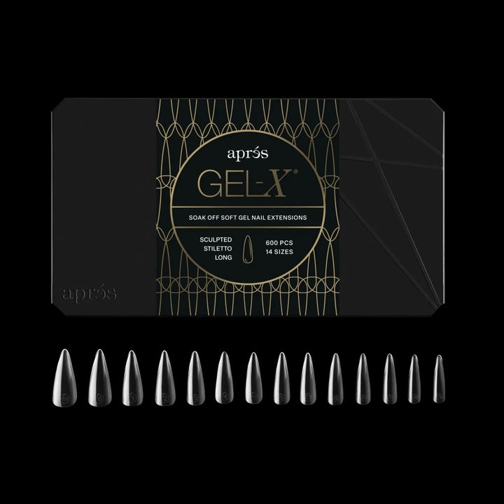 Aprés - Gel-X® Sculpted Stiletto Long Box of Tips 2.0 - Pro (14 sizes, 600pcs) - Level Up Beauty Supply