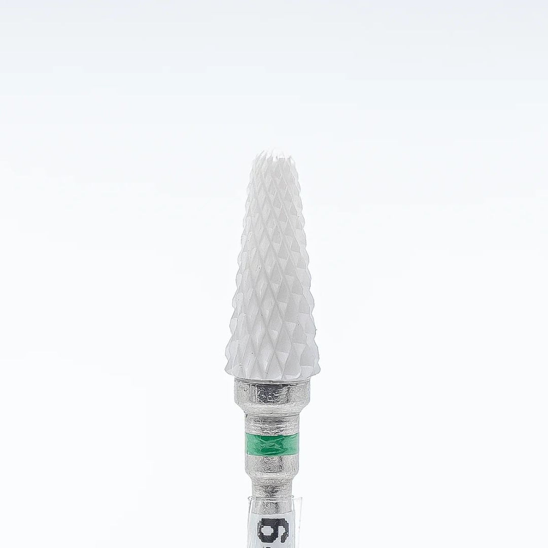 Ceramic removal nail bit, Cone, Coarse (Green) (6-4-2) - Level Up Beauty Supply