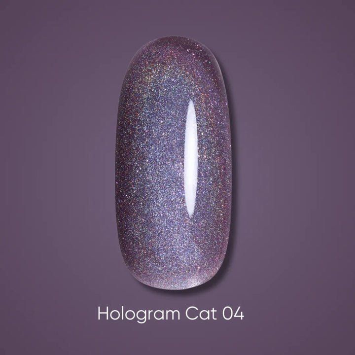 Dark gel polish Hologram cat 04, 6 ml (TPO Free) - Level Up Beauty Supply