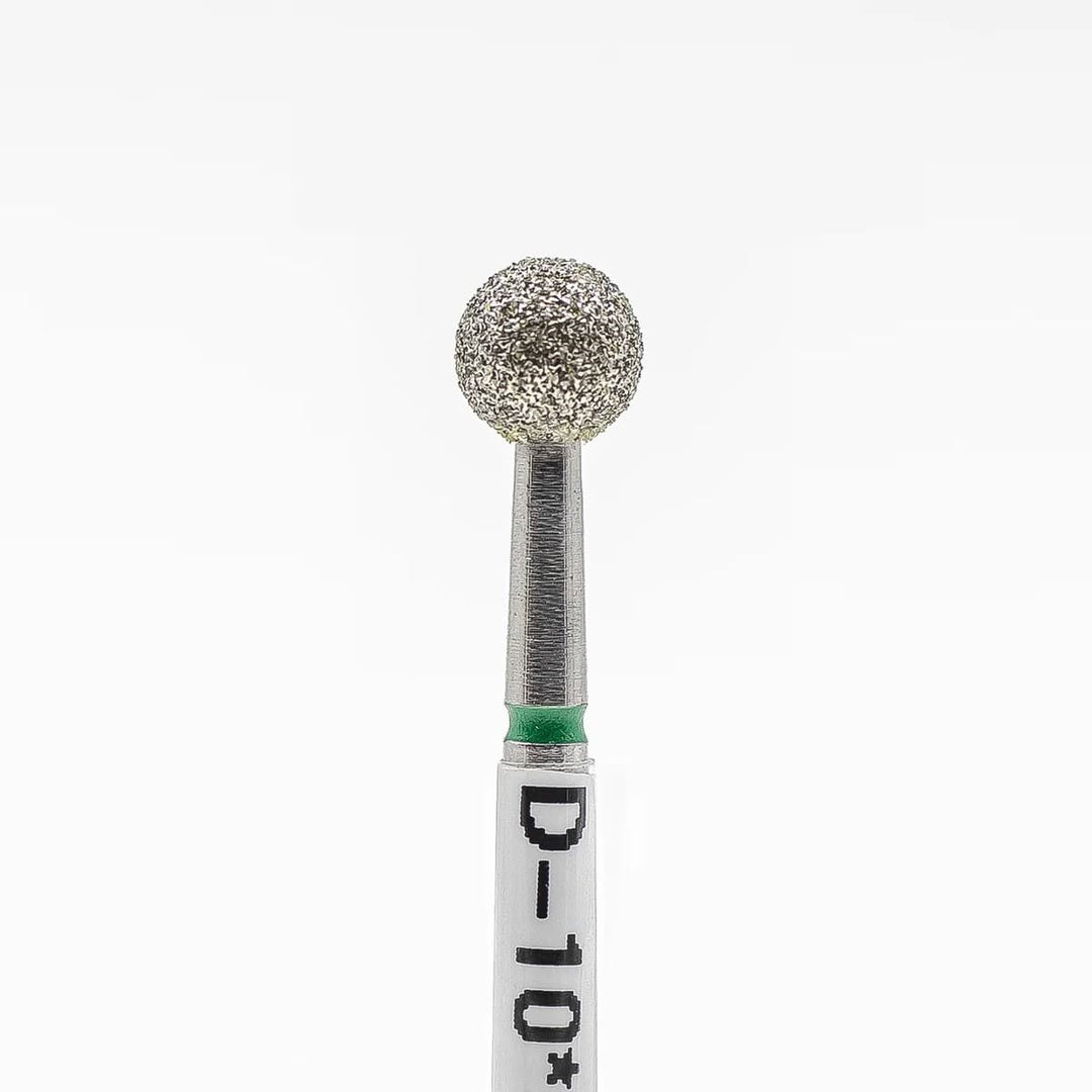 Diamond nail bit, Ball 5.0, Green (Coarse) - Level Up Beauty Supply
