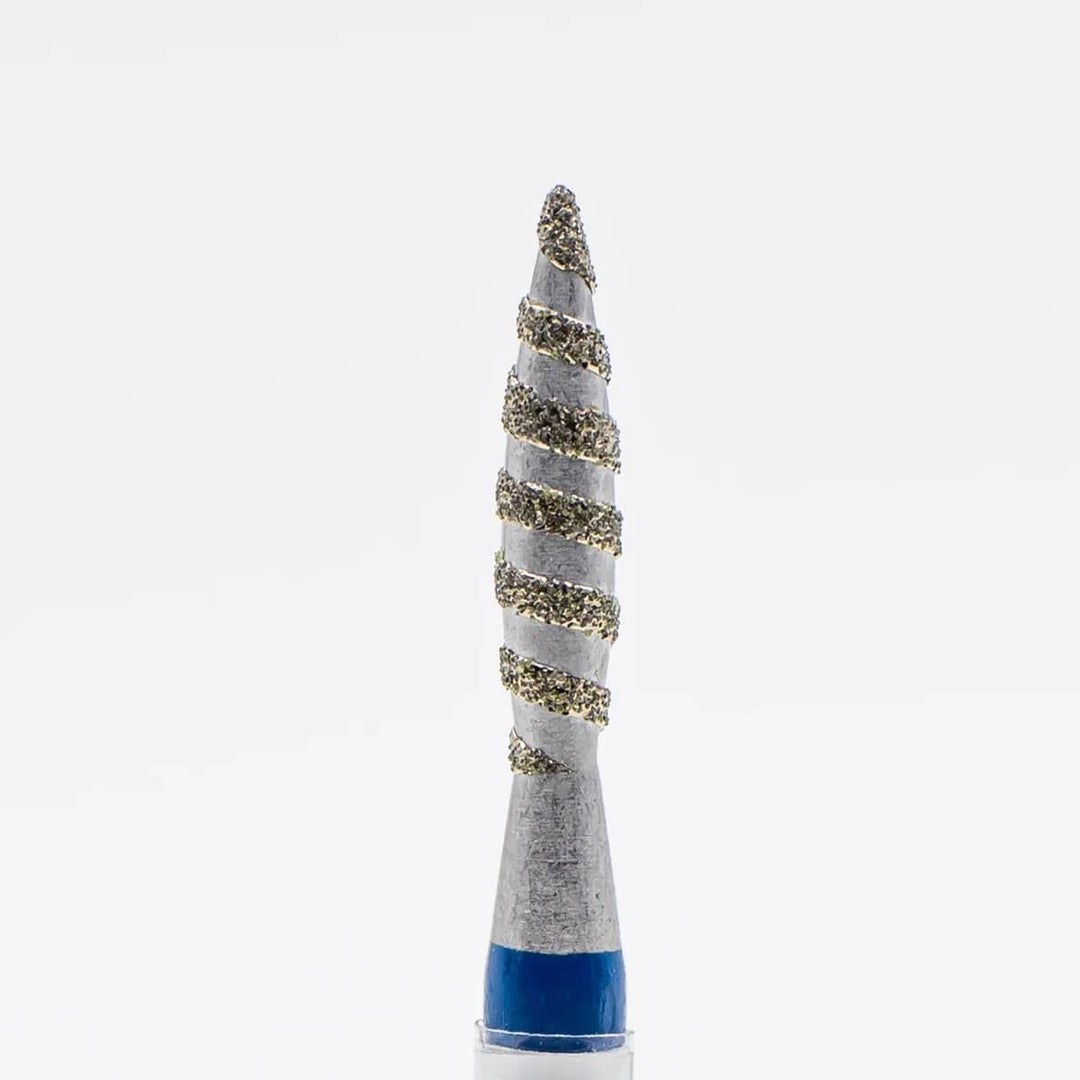 Diamond nail bit, Flame TORNADO 2.1 - Medium (Blue) (D-137T) - Level Up Beauty Supply