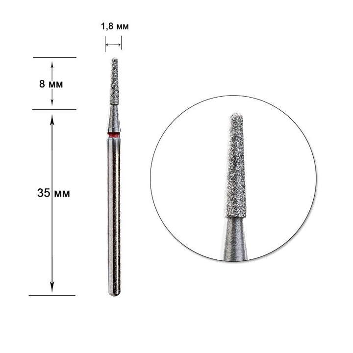 STALEKS Diamond nail bit, Rounded Cone 1.8 - Fine (FA70R018/8) - Level Up Beauty Supply