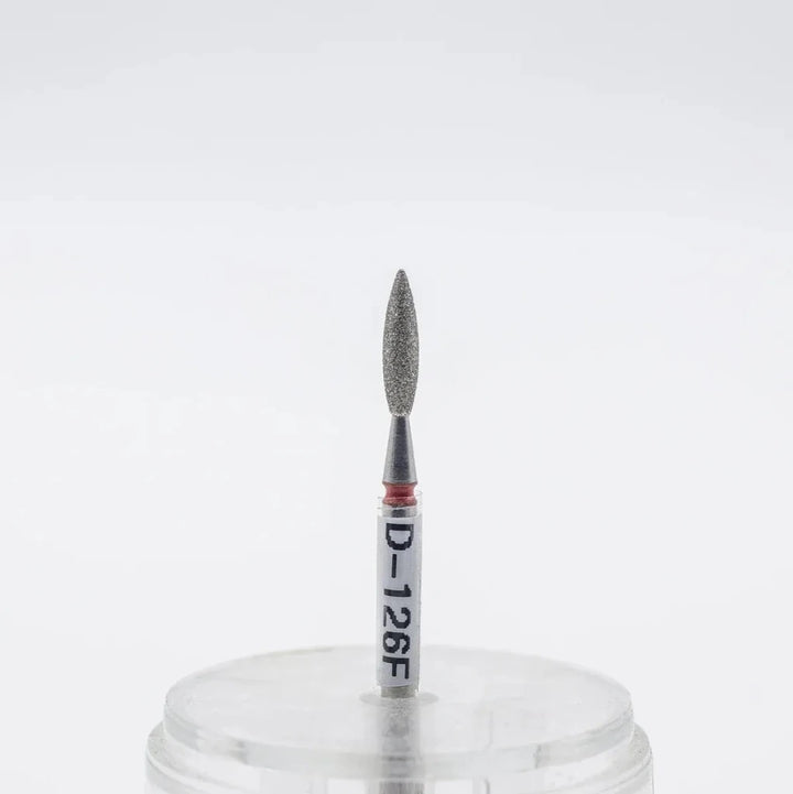 Diamond nail bit, Rounded Flame 2.5 - Fine (D - 126) - Level Up Beauty Supply