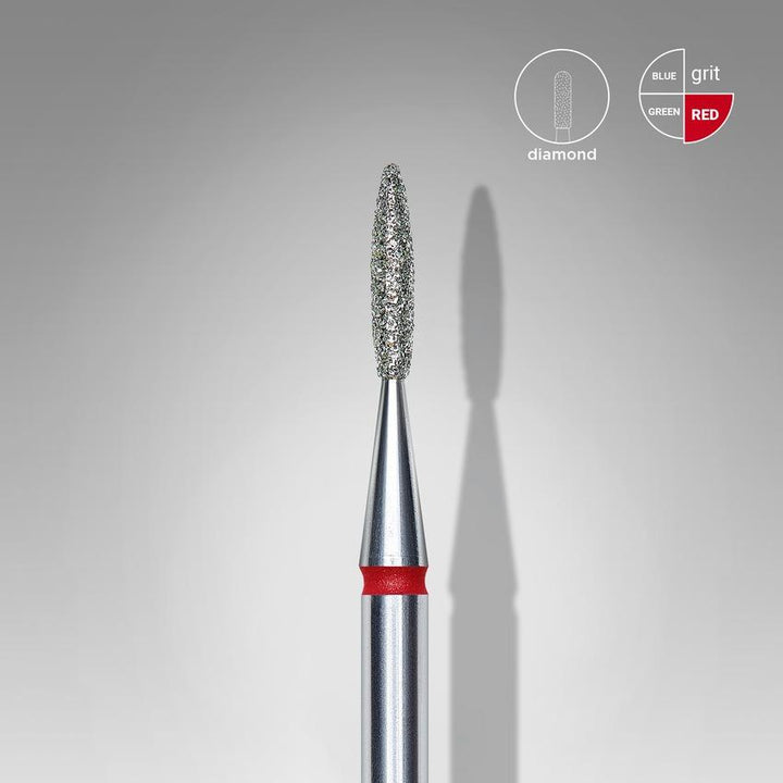 STALEKS Diamond nail bit, Rounded Tip Flame 1.6 Fine (FA10R016/8) - Level Up Beauty Supply