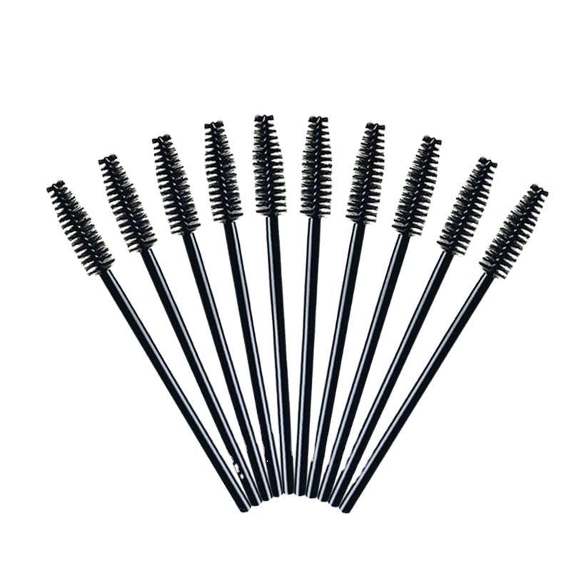 Disposable Mascara Wands – Black Lash &amp; Brow Brushes (50 pcs) - Level Up Beauty Supply