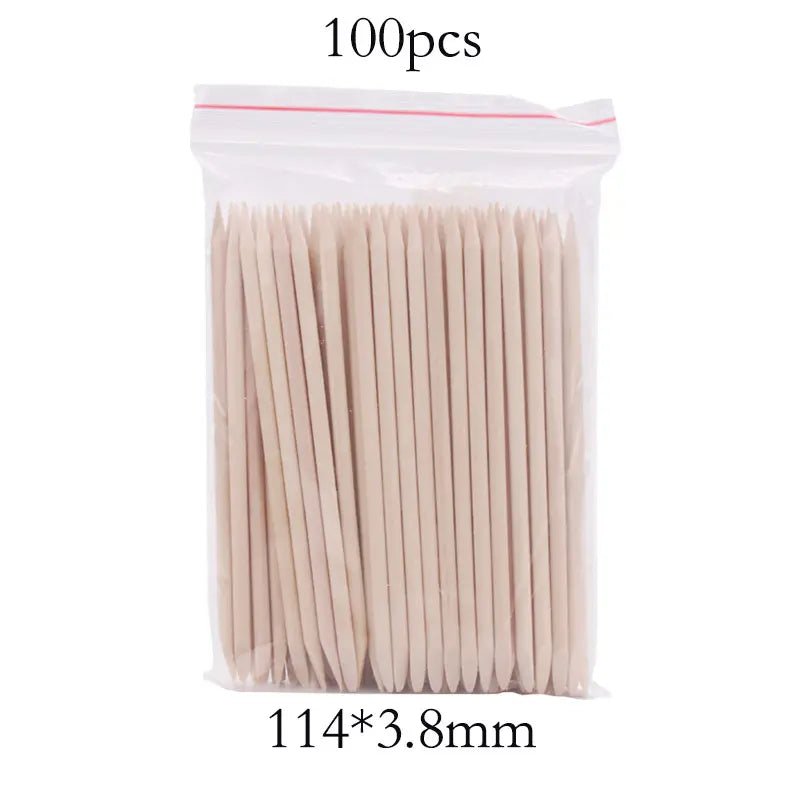 Double sided orange sticks 11cm, 100pcs - Level Up Beauty Supply