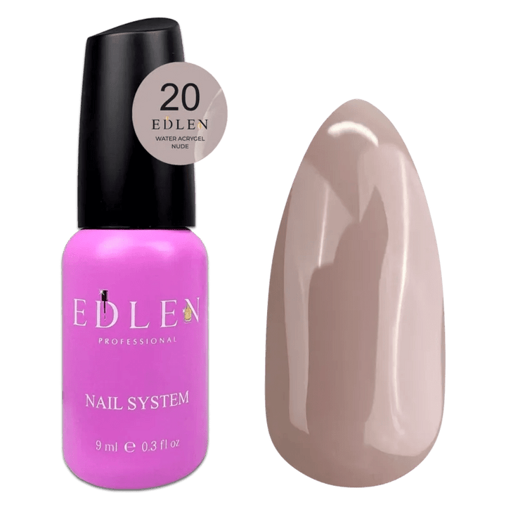 EDLEN Water Acrygel Nude 20, 9 ml - Level Up Beauty Supply