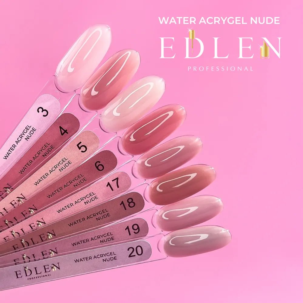 EDLEN Water Acrygel Nude 20, 9 ml - Level Up Beauty Supply