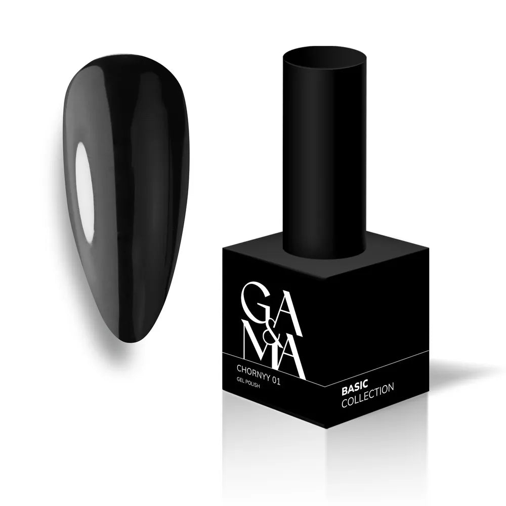GA&amp;MA Gel polish Basic collection 001 chornyy 15 ml (TPO free) - Level Up Beauty Supply