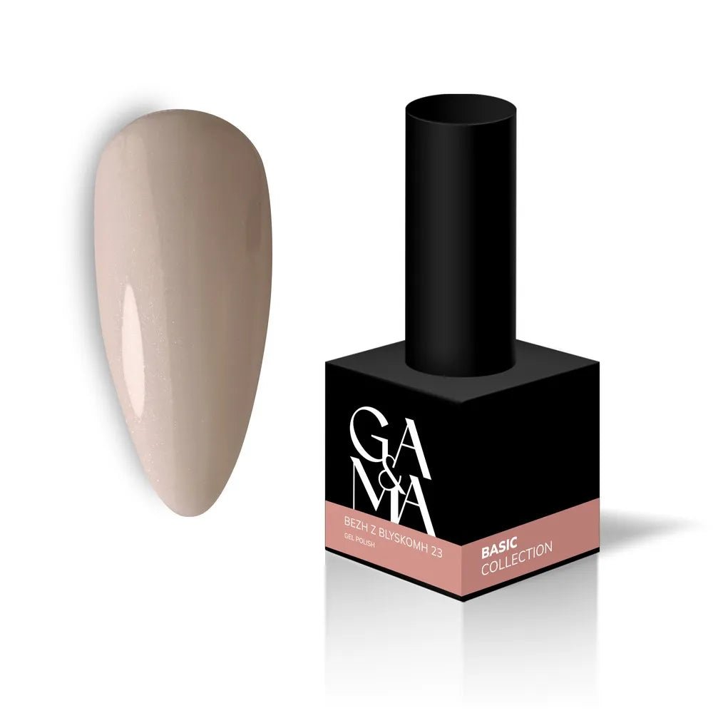 GA&amp;MA Gel polish Basic collection 023 bezh z blyskom 10 ml (TPO free) - Level Up Beauty Supply