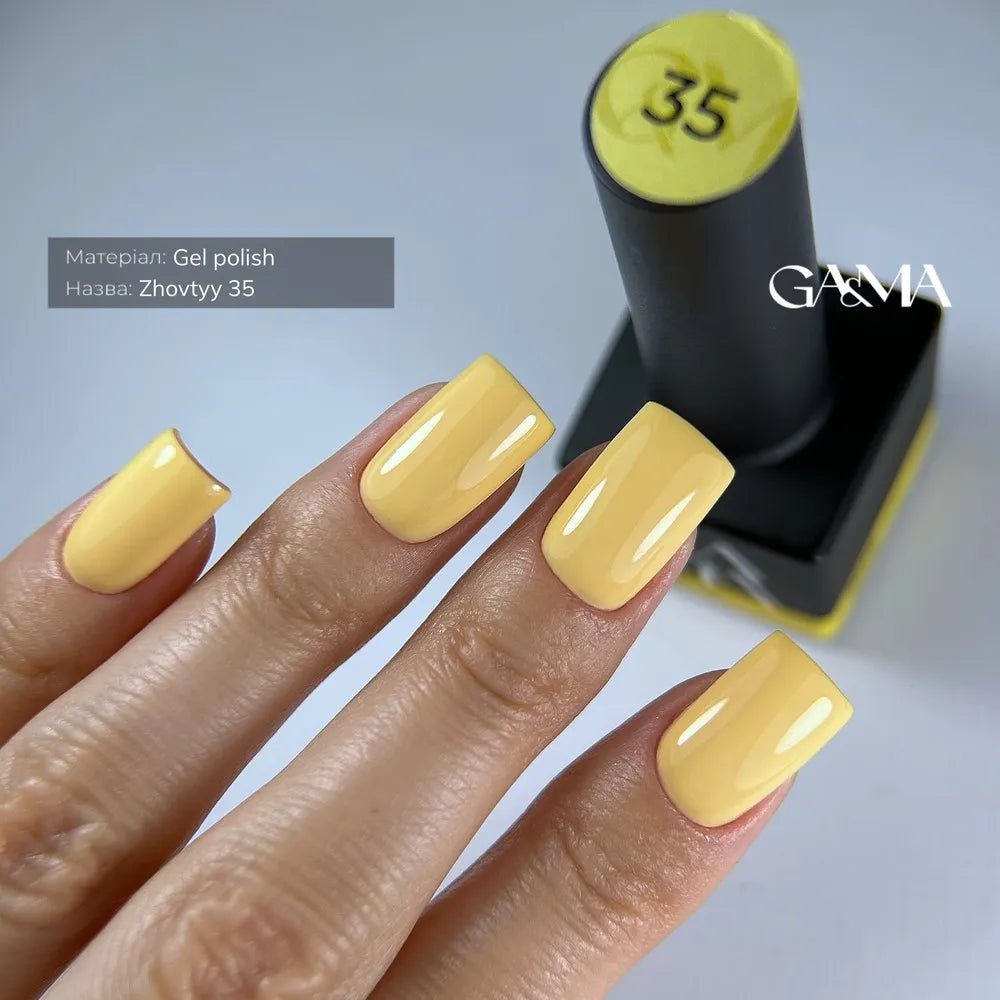 GA&amp;MA Gel polish Basic collection 035 zhovtyy 10 ml (TPO free) - Level Up Beauty Supply
