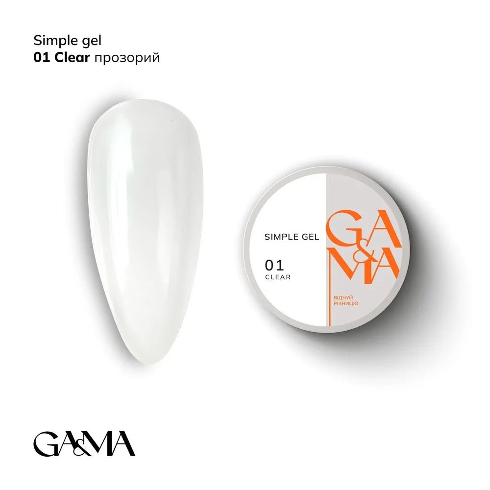 GA&amp;MA Simple gel 001 Clear - Level Up Beauty Supply