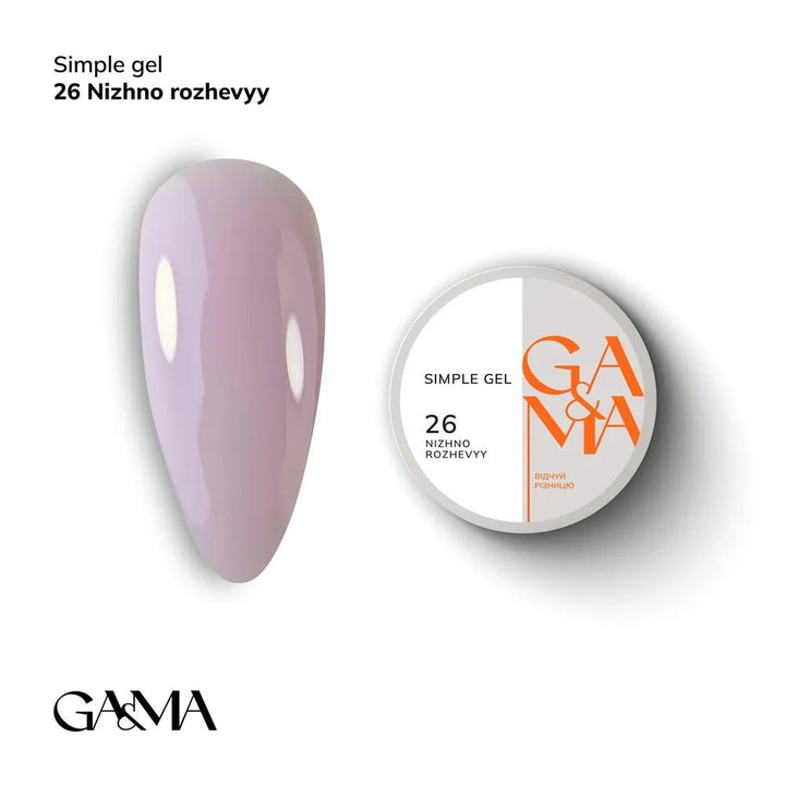 GA&amp;MA Simple gel 026 Nizhno rozhevyy - Level Up Beauty Supply