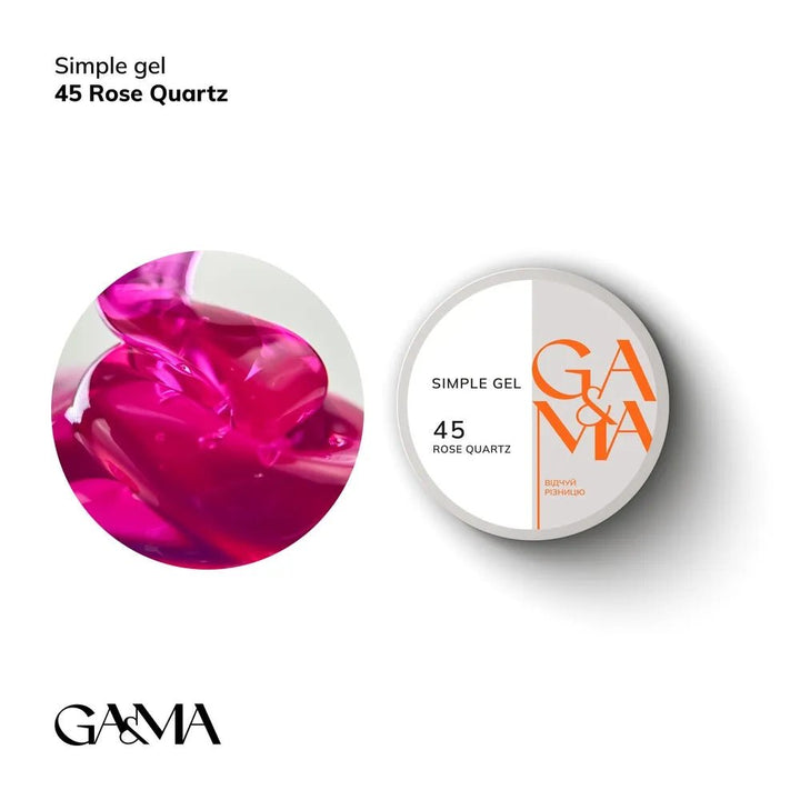 GA&amp;MA Simple gel 045 Rose Quartz - Level Up Beauty Supply