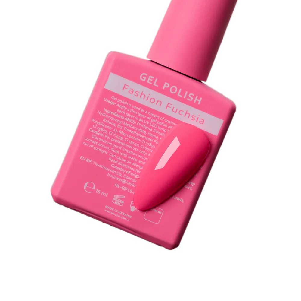 HEYLOVE Gel Polish "Fashion Fuchsia", 15 ml (TPO Free) - Level Up Beauty Supply