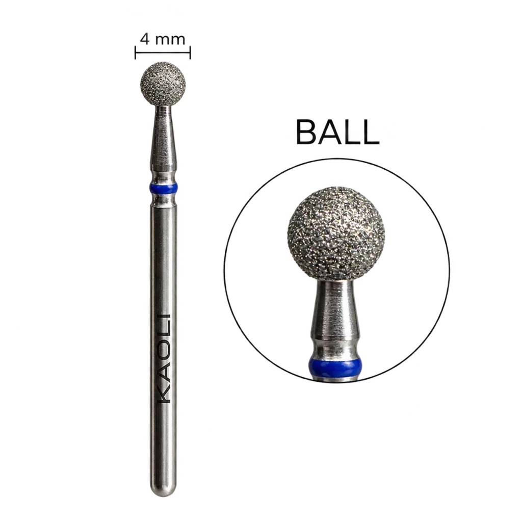 Kaoli - Manicure Diamond Bit Sphere, Ball 4mm, Blue - Level Up Beauty Supply