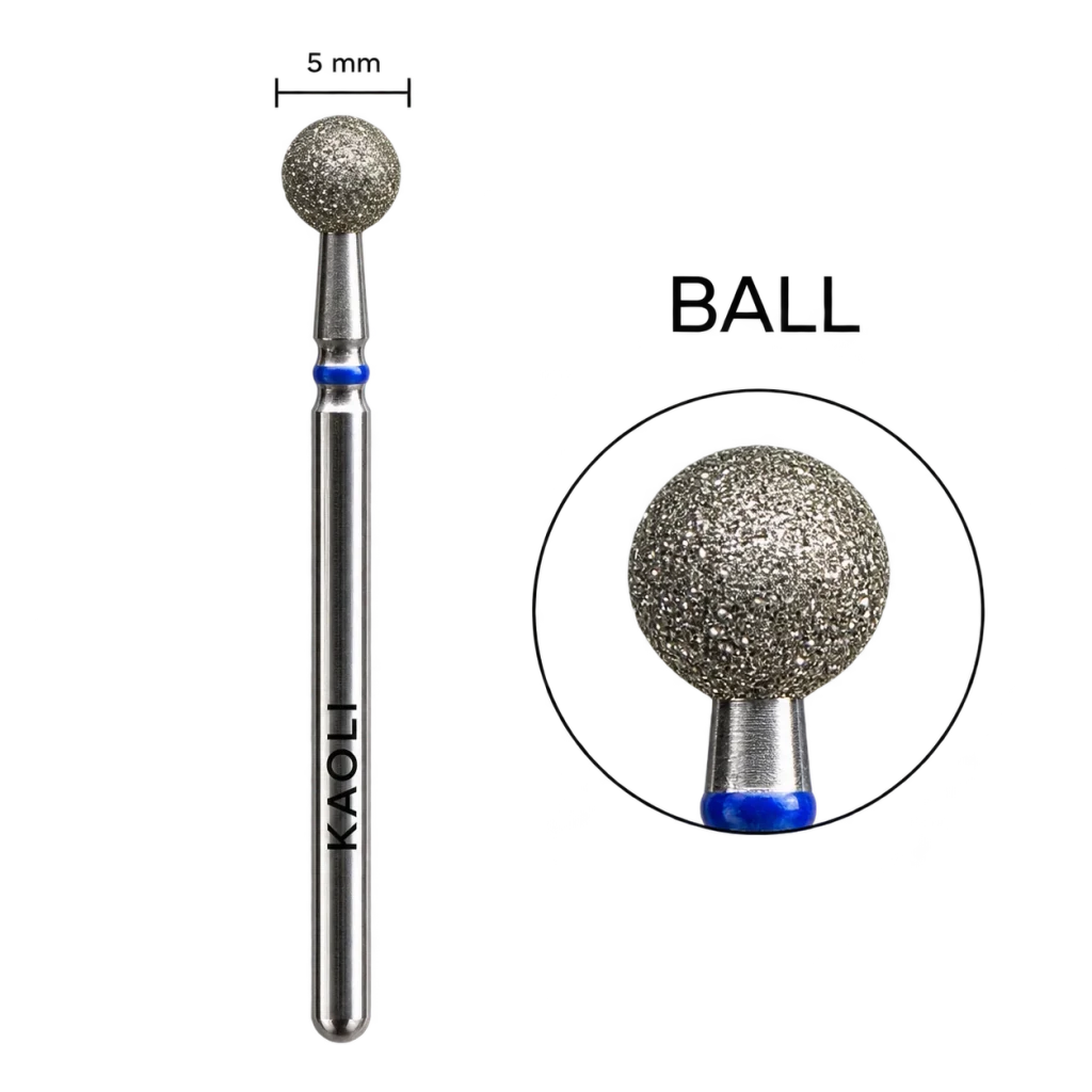 Kaoli - Manicure Diamond Bit Sphere, Ball 5mm, Blue - Level Up Beauty Supply