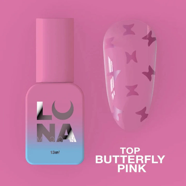 LUNAmoon Top Coat Butterfly Pink, 13ml - Level Up Beauty Supply