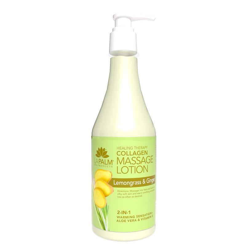 La Palm Massage Lotion Lemongrass &amp; Ginger, 240ml - Level Up Beauty Supply