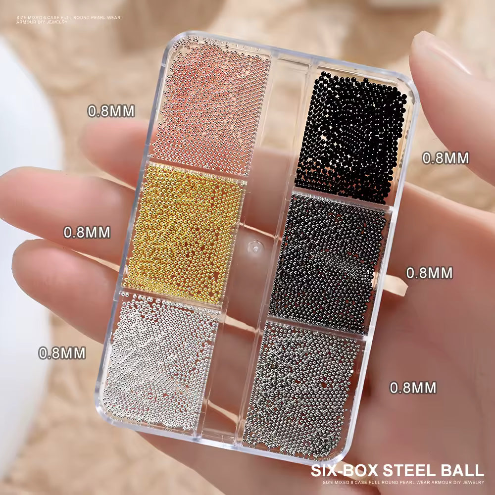 Mini Caviar Nail Beads, Mix Colour