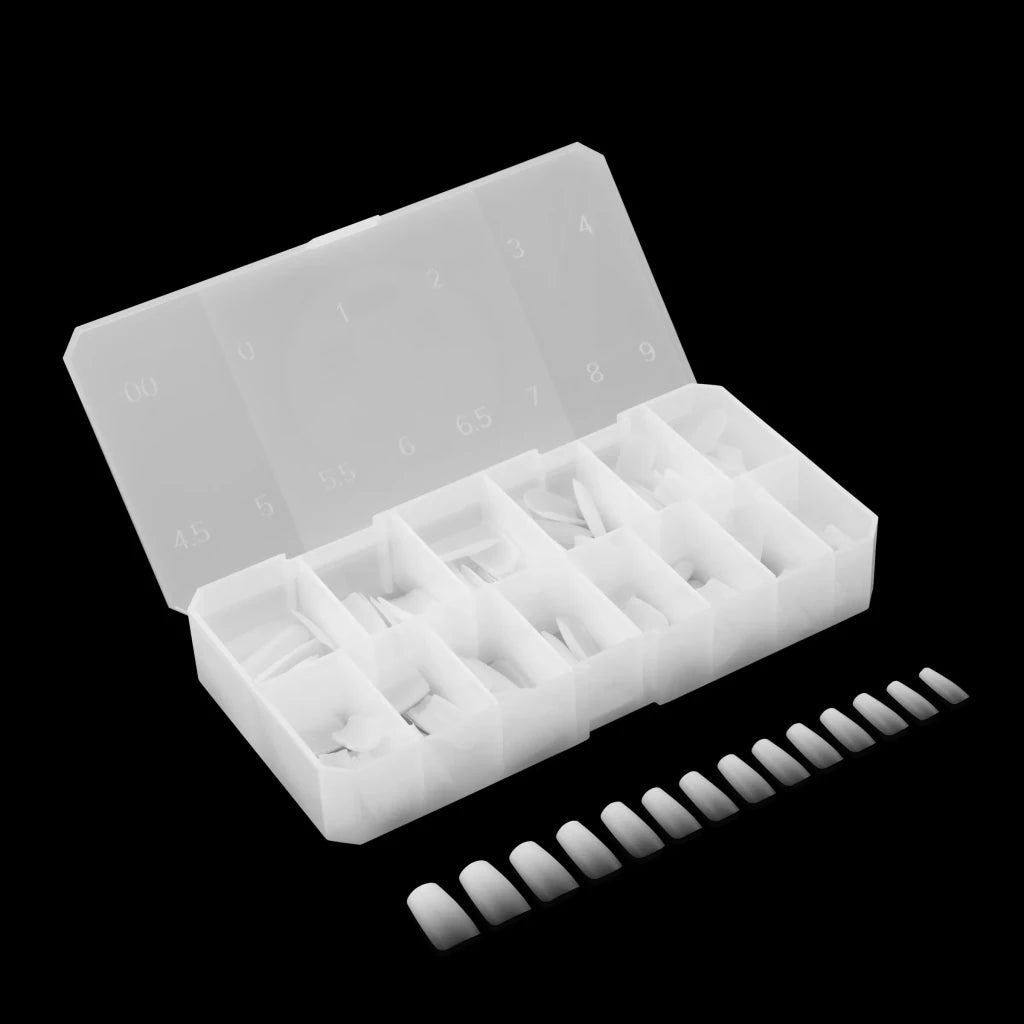 Aprés - Ombré Gel-X® Natural Square Medium Tip Box of Tips - (14 sizes, 210pcs) - Level Up Beauty Supply