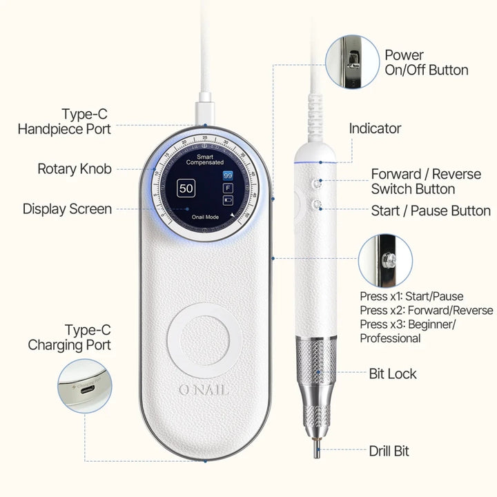 O Nail AI E - file (Nail Drill) - Level Up Beauty Supply