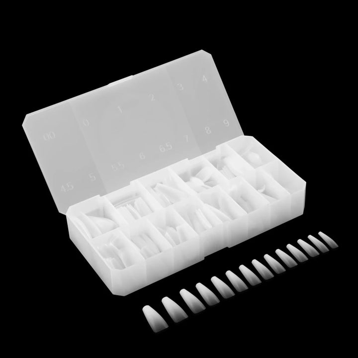 Aprés - Ombré Gel-X® Sculpted Almond Medium Tip Box of Tips - (14 sizes, 210pcs) - Level Up Beauty Supply