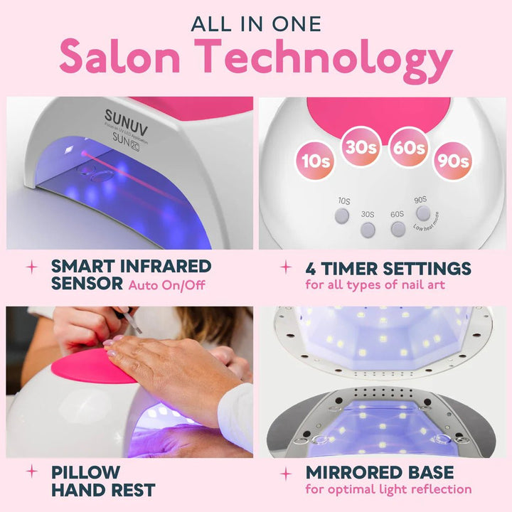 SUNUV UV LED Nail Lamp SUN 2C, pink (Original) - Level Up Beauty Supply
