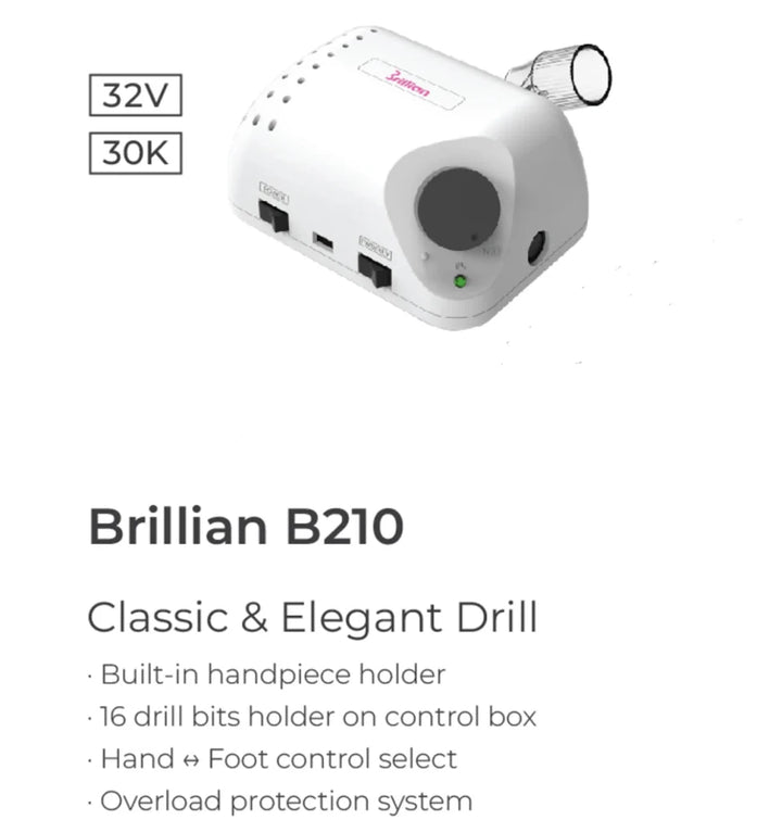 Saeshin Brillian B210 Nail Drill with 105L handpiece - Level Up Beauty Supply
