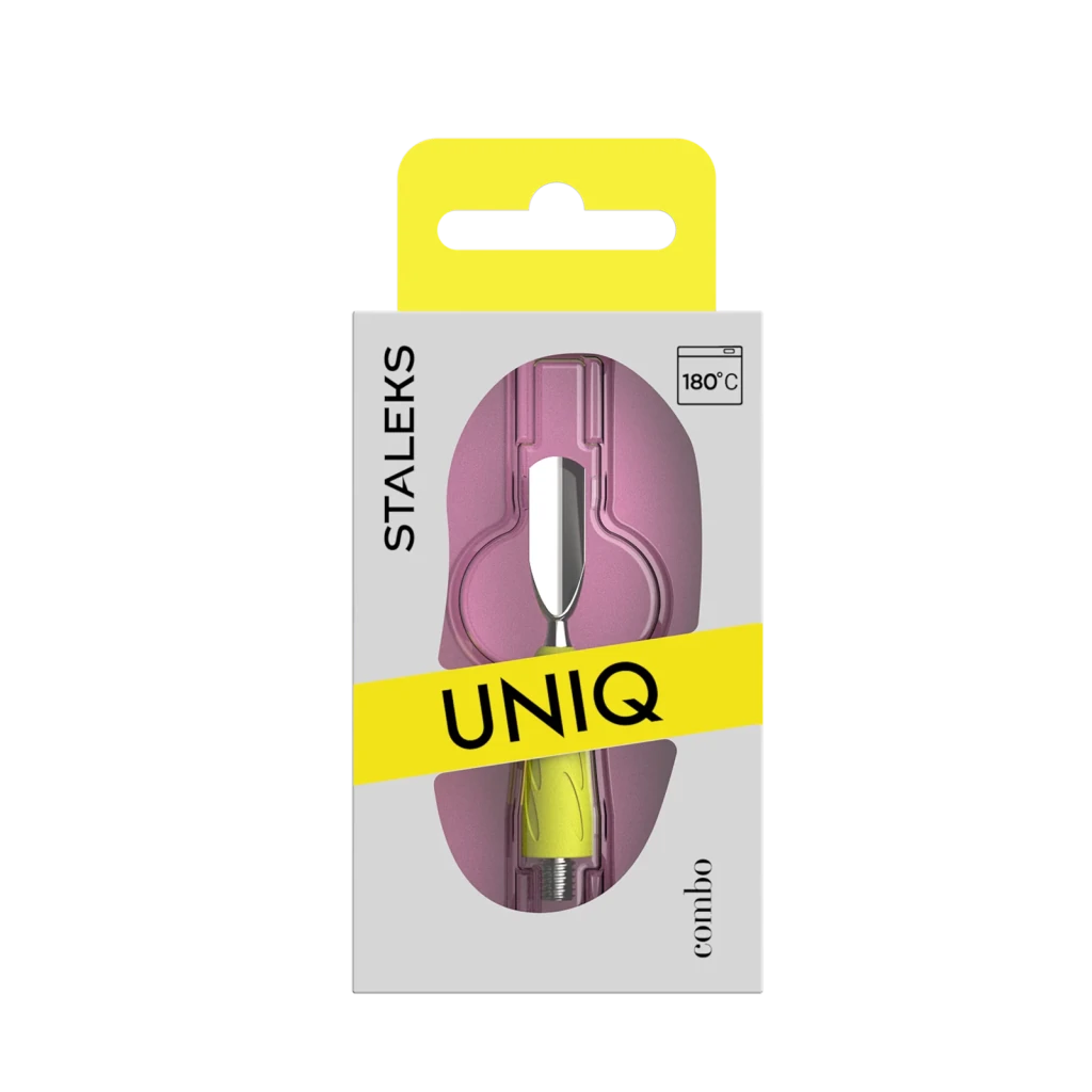 Staleks Interchangeable Attachment Combo UNIQ 16 rounded narrow pusher (yellow) - Level Up Beauty Supply