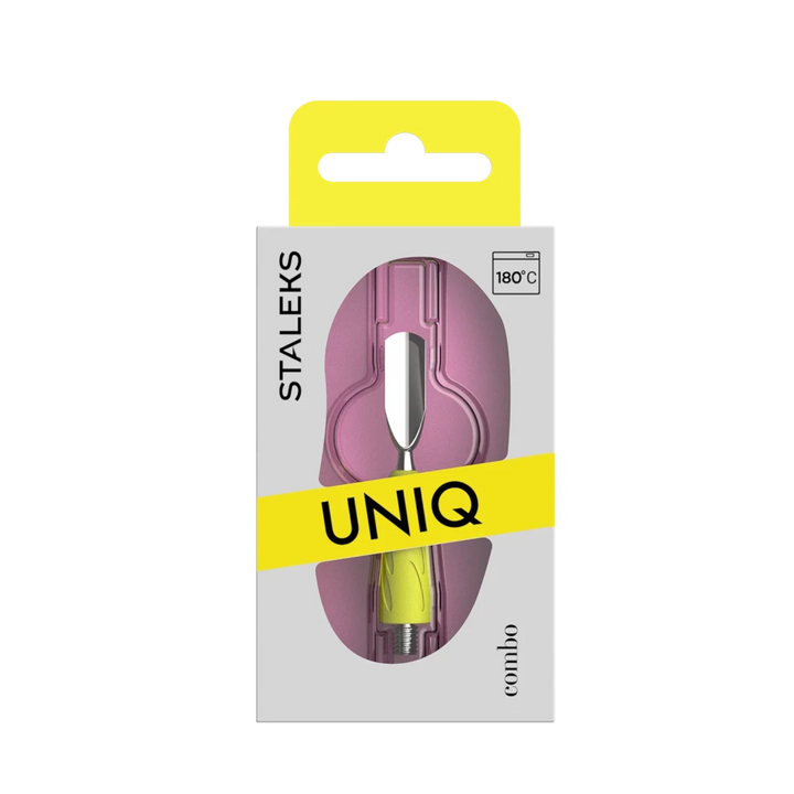 Staleks Interchangeable Attachment Combo UNIQ 16 rounded narrow pusher (yellow) - Level Up Beauty Supply