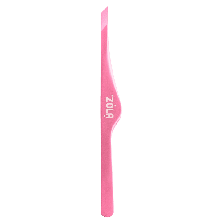 ZOLA Professional Slant tweezers for eyebrows LIGHT PINK - Level Up Beauty Supply