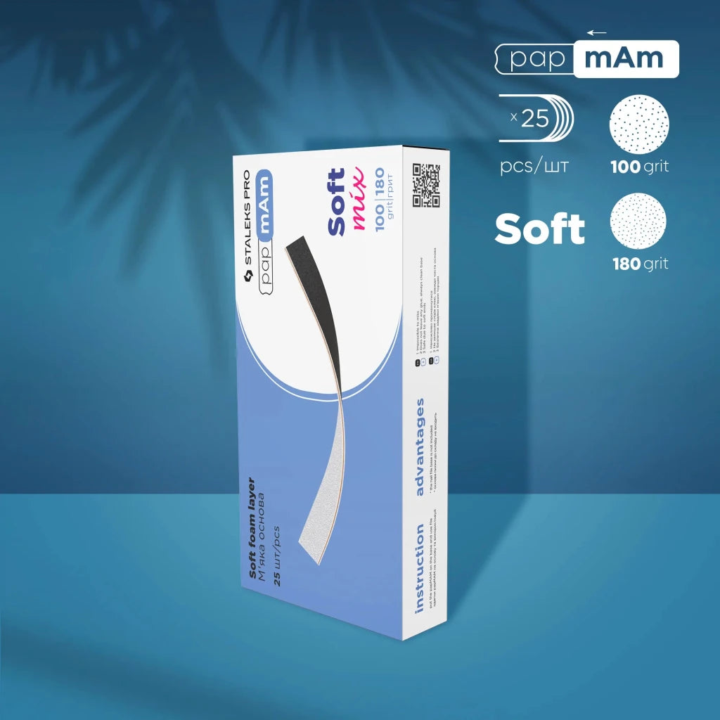 Staleks - Disposable double-sided files papmAm Mix on soft foam layer EXPERT 20 100/180 grit (25 pcs) - Level Up Beauty Supply
