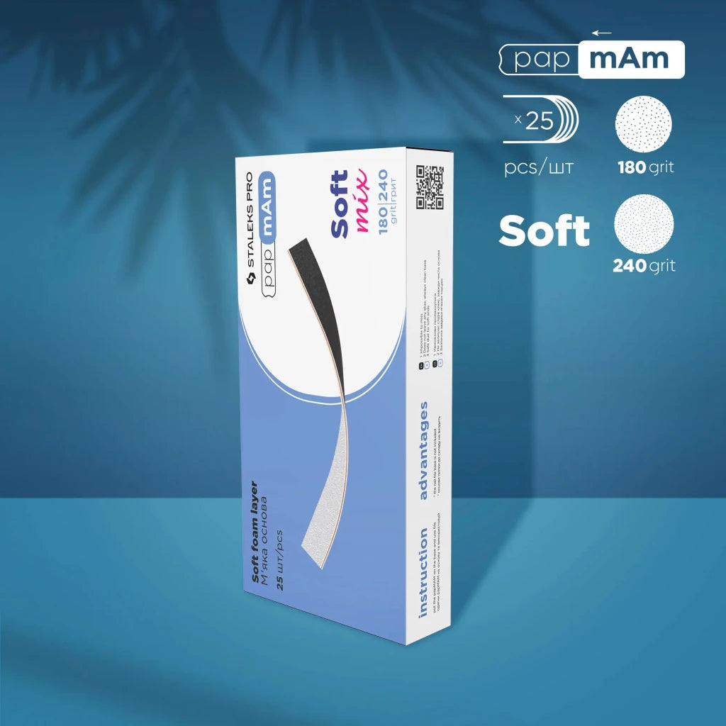 Staleks - Disposable double-sided files papmAm Mix on soft foam layer EXPERT 20 100/180 grit (25 pcs) - Level Up Beauty Supply