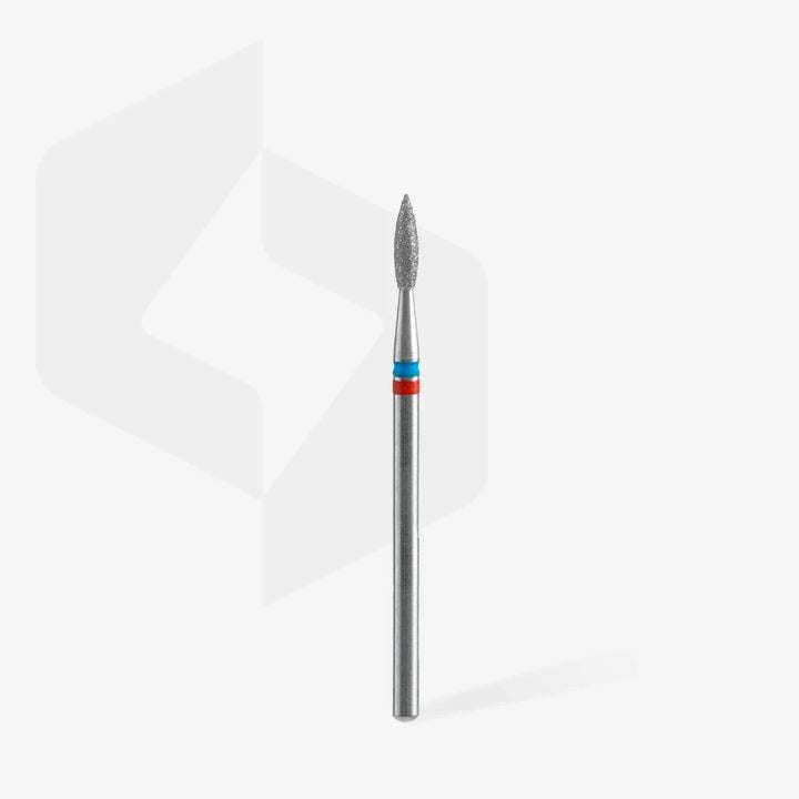 Staleks - Diamond nail drill bit DUO pointed flame 2.1 red-blue (FA11RB021/8) - Level Up Beauty Supply