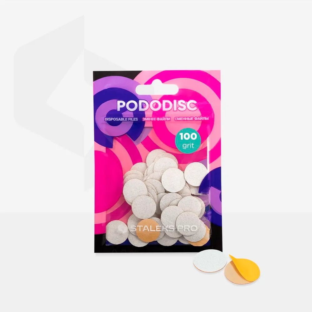 Staleks Foam based Disposable white files for pedicure disc PODODISC S EXPERT (50 pcs) - Level Up Beauty Supply