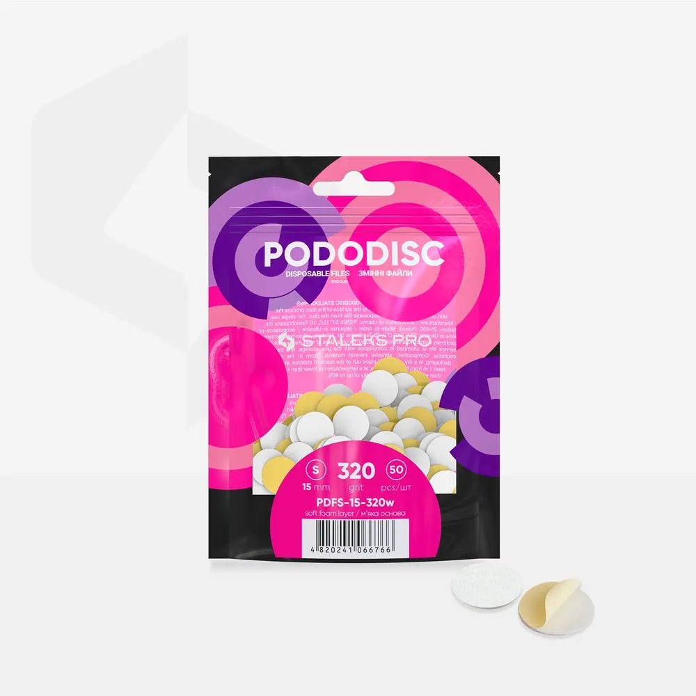Staleks Foam based Disposable white files for pedicure disc PODODISC S EXPERT (50 pcs) - Level Up Beauty Supply