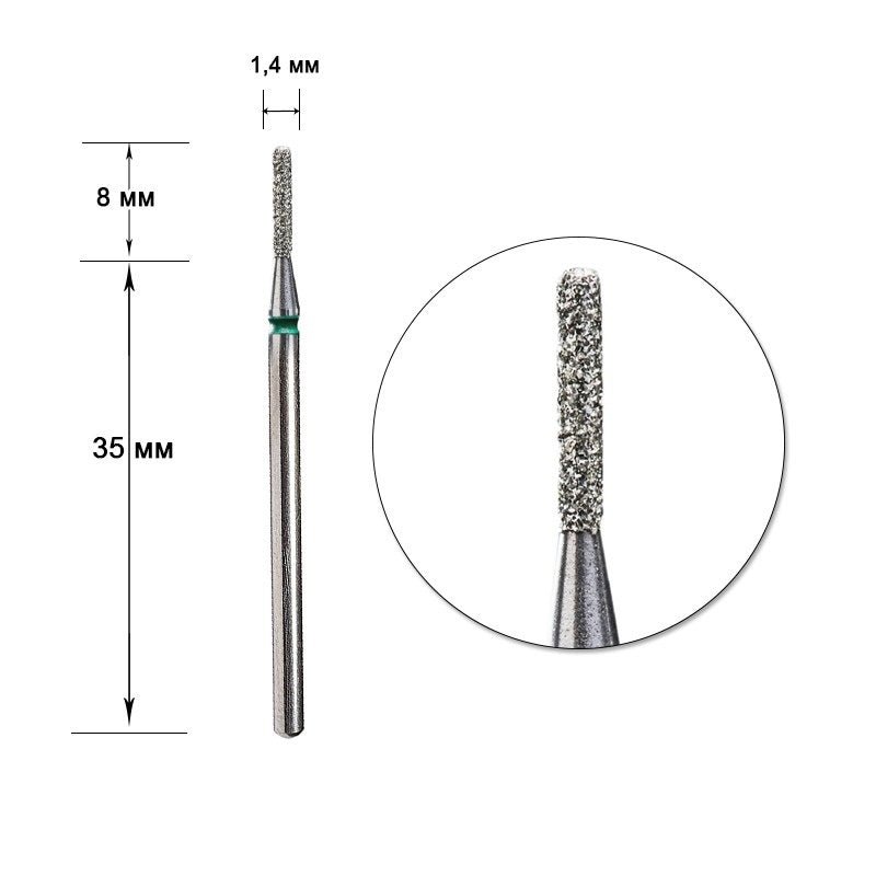 STALEKS Diamond nail bit, Rounded Cylinder 1.4 Coarse (FA30G014/8) - Level Up Beauty Supply